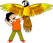 boy with parrot